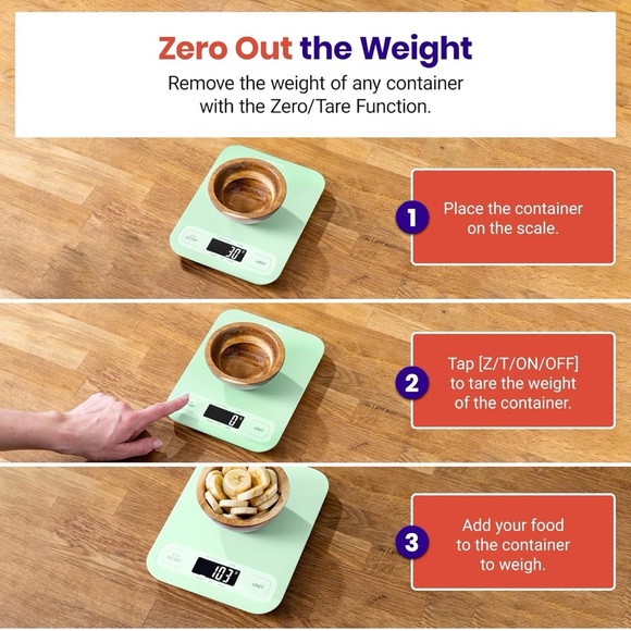 Etekcity Food Kitchen Scale, Digital Grams and Ounces Mint Green - Picture 4 of 11